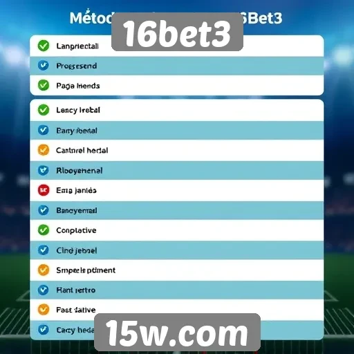 Métodos de pagamento aceitos no 16bet3